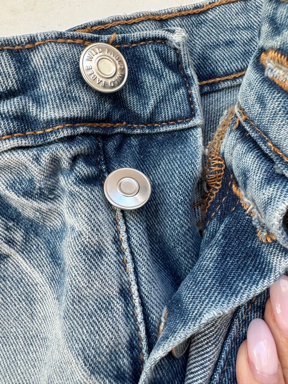 wild fable Light Blue Distressed Denim Jean Shorts - Picture 3 of 5